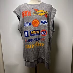 Born Fly Sleeveless Sweatshirt with Side Zippers Size XL